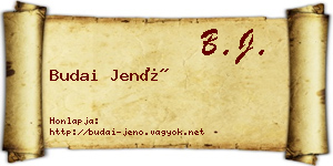 Budai Jenő névjegykártya